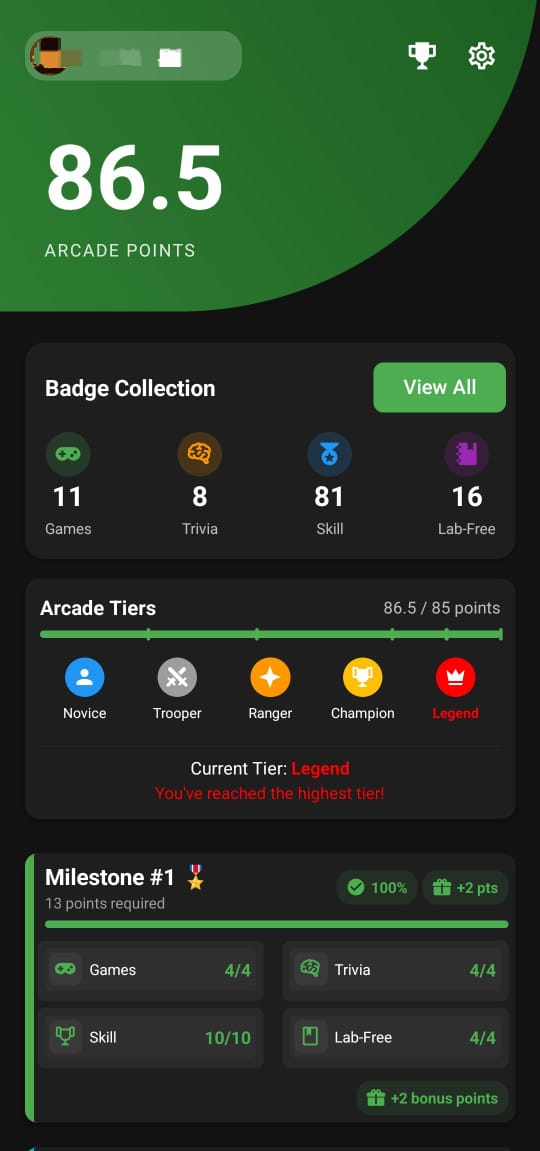 Arcade Points Calculator App Preview for Google Cloud Arcade 2025